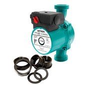 Насос циркуляційний 75Вт Hmax 4м Qmax 40л/хв Ø1½" 180мм зел + гайки Ø1" Wetron 774312