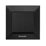 Вимикач Panasonic 2вн. чорний WNTC0109-2BL