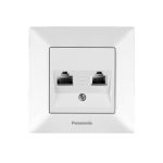 Розетка Panasonic двійна компютерна RJ45 CAT6e біла WNTC0407-2WH (12шт/уп)