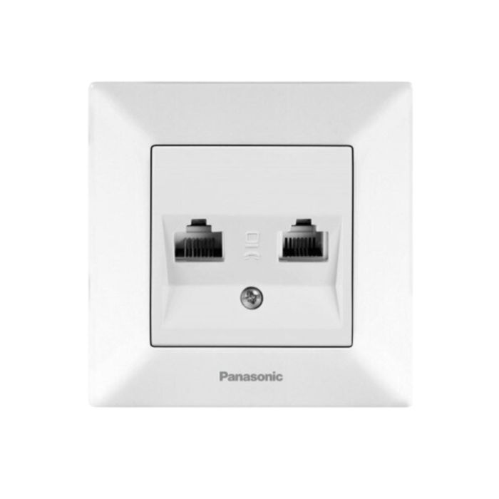 Розетка Panasonic двійна компютерна RJ45 CAT6e біла WNTC0407-2WH (12шт/уп)