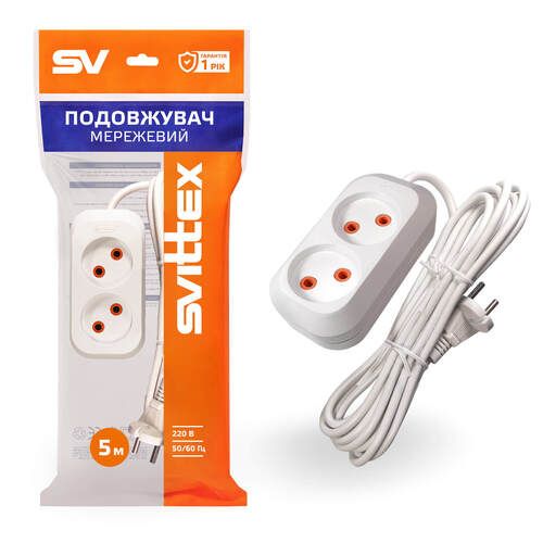 Подовжувач Svittex SV-009-5 2 гнізда 5м