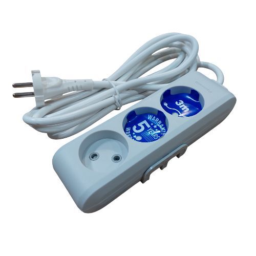 Подовжувач Panasonic 3гн. 3м б/з зі шторками сірий WLTB0233-2GR (12шт/уп)