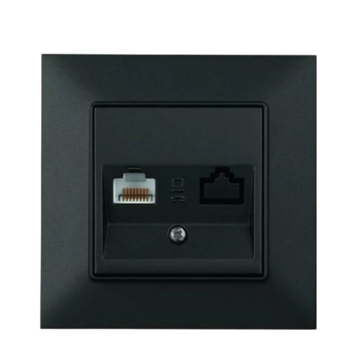 Розетка Panasonic компютерна RJ45 CAT6e чорна WNTC0405-2BL (12шт/уп)