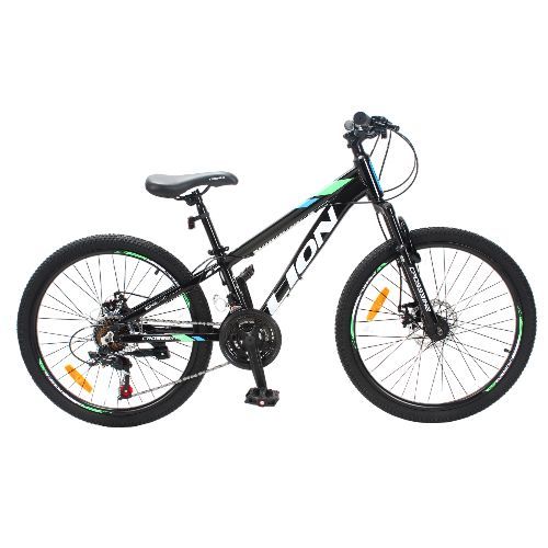 Велосипед 24 CrossBike Lion 11" чорно-зелений