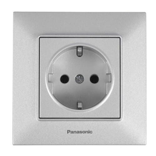 Розетка Panasonic 1вн. срібло з/з  WNTC0202-2SL (12шт/уп)