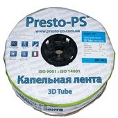 Крапельна стрічка Presto-PS 3D Tube емітер 30см, 2.7л/год" 16мм 1000м