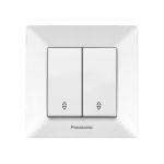 Вимикач Panasonic 2вн. білий прохідний WNTC0011-2WH (12шт/уп)
