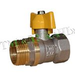 Кран ф20 (3/4") газ латунь п-м