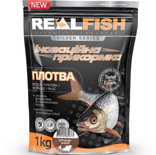 Прикормка "RealFish" 1000г Плотва коріандр-арахіс