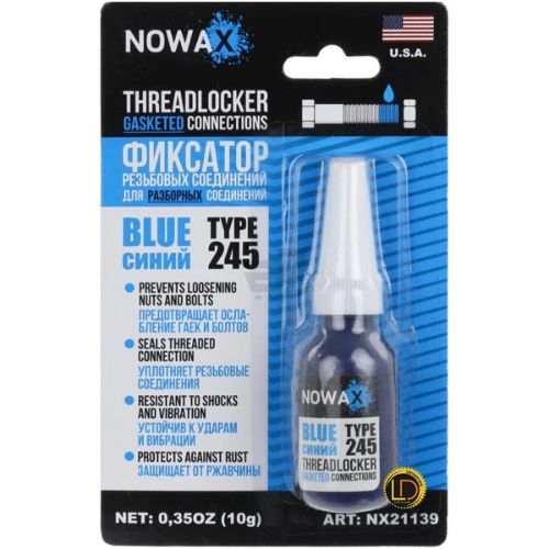Фіксатор різьби для розбірних з'єднань синій 10г Nowax (12шт/уп)