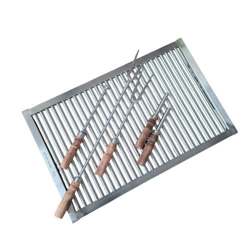 Решітка гриль нерж. "BBQ must have" +2 вилки, шкребок