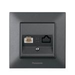 Розетка Panasonic компютерна RJ45 CAT6e димчаста WNTC0405-2DG (12шт/уп)